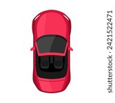 Pink cabriolet car top view vector illustration