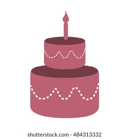 pink cake with candles