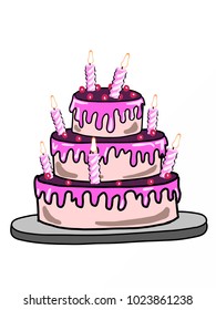 pink cake illustration 