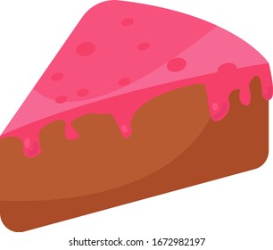 Pink cake, illustration, vector on white background.