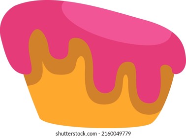 Pink cake, illustration, vector on a white background.