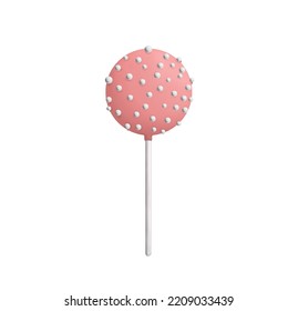 Pink Cake Pop With White Pearl Sprinkles