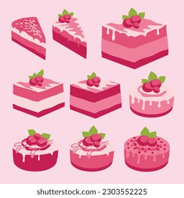 Pink Cake Slice with Boho Style
