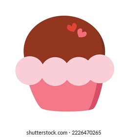 pink cake vector icon illustration