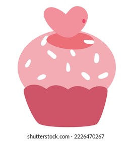 pink cake vector icon illustration