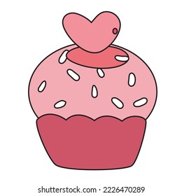 pink cake vector icon illustration