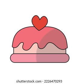 pink cake vector icon illustration