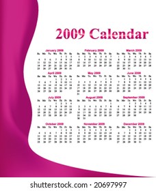 Pink calendar 2009 2