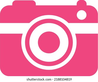Icono de cámara rosa, vector de símbolo de cámara