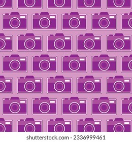 Pink Camera Seamless Pattern Fabulous Background