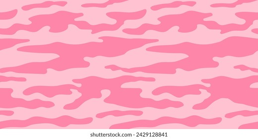 Patrón militar de camuflaje rosa. Patrón vectorial de moda de colores suaves para el diseño textil.