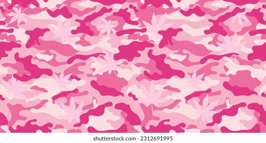 Pink camouflage military pattern. Vector camouflage pattern for trendy clothing design. 