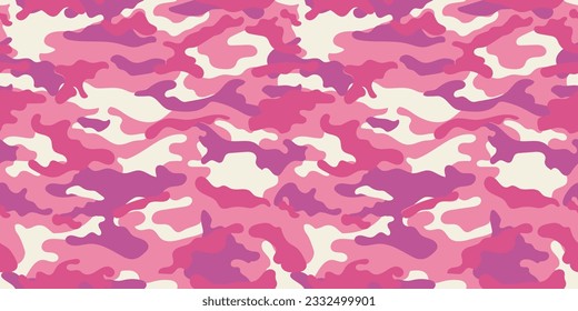 Pink camouflage military pattern. Vector camouflage pattern for trendy clothing design.	