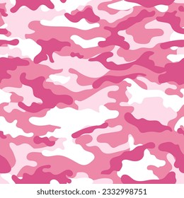 Pink camouflage military pattern. Vector camouflage pattern for trendy clothing design.	