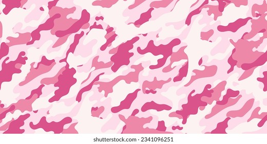 Patrón militar de camuflaje rosa. Patrón de camuflaje vectorial para el diseño de ropa de moda.