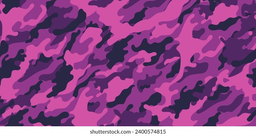 Patrón militar de camuflaje rosa. Patrón de camuflaje vectorial para el diseño de ropa.