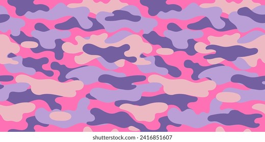 Patrón militar de camuflaje rosa. Patrón de camuflaje vectorial para el diseño de ropa.