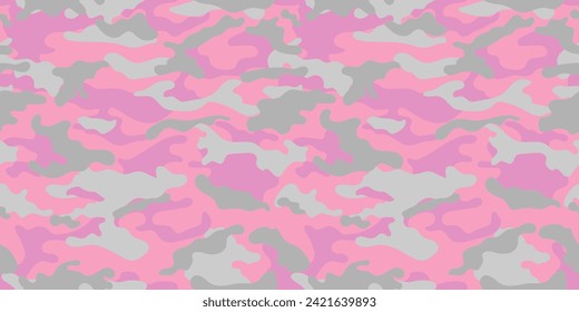 Pink camouflage military pattern. Vector camouflage pattern for clothing design.