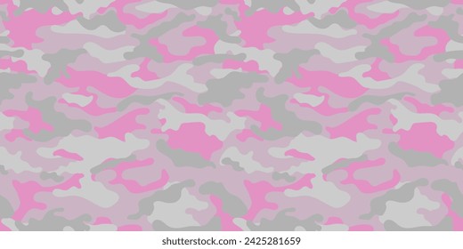 Pink camouflage military pattern. Vector camouflage pattern for clothing design.