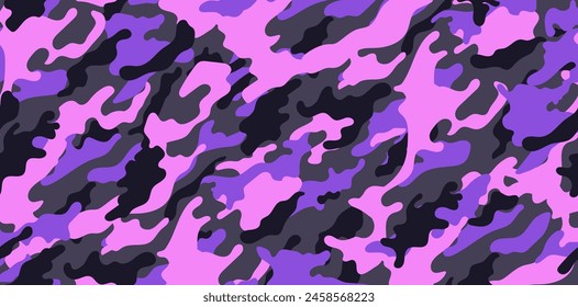 Pink camouflage military pattern. Vector camouflage pattern for clothing design.