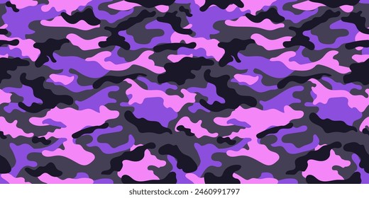 Pink camouflage military pattern. Vector camouflage pattern for clothing design.
