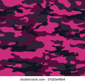 Pink camouflage modern vector pattern repeat print on print.