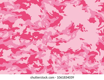Pink camouflage pattern. Vector background