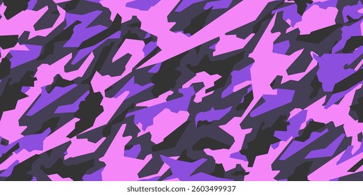 Pink camouflage seamless pattern with grid. Vector military pattern for trendy design.	