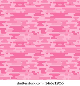 Pink camouflage vector seamless pattern.