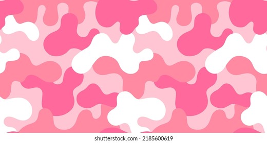 Camuflaje rosa, patrón sin fisuras vectoriales en el estilo de los garabatos, dibujado a mano