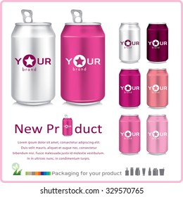pink can for your design. Vector illustration