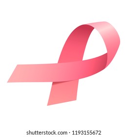 Pink cancer ribbon icon. Isometric of pink cancer ribbon vector icon for web design isolated on white background