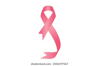 Pink cancer ribbon logo collection. Breast cancer awareness ribbons. Pink ribbons icons isolated. Pink ribbons vector illustration