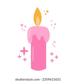 Ilustración vectorial de dibujos animados con velas rosas