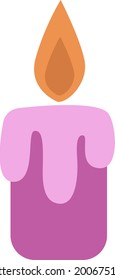 Pink candle, illustration, vector on a white background.