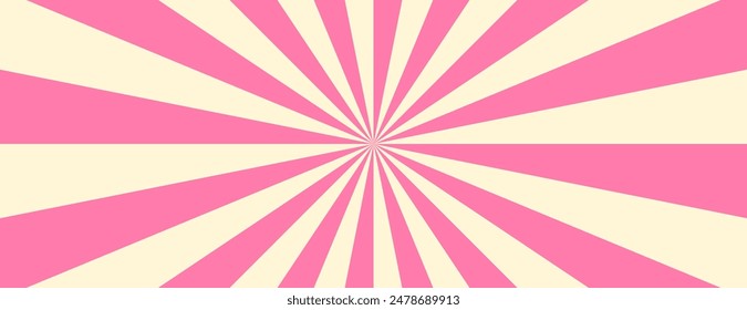 Pink Candy Background. Circus Rays Backdrop. Abstract Frame for Banner and Promotion Template.