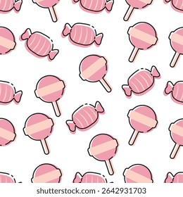 Pink candy duo pattern. Vector illustration