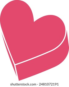 Pink candy heart isolated on white background. Flat vector illustration.