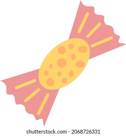 Caramelos rosados, ilustración, vector, sobre un fondo blanco.