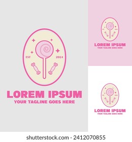Pink Candy Logo Template. Suitable for business, symbols, etc. Easy to edit. Eps 10