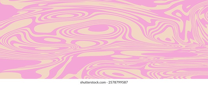 Pink candy pattern background. Abstract vector melting caramel texture. Strawberry cream swirl. Liquid mousse twirl bg. Psychedelic trippy raspberry ice-cream. Vintage distorted marble cake texture