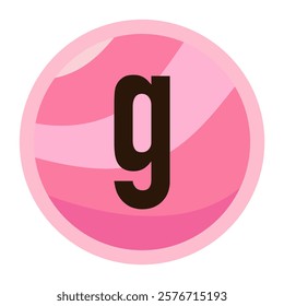 Pink Candy Style Alphabet g with Romantic Swirl Design, Perfect for Valentine’s Day Cards, Love Messages, and Sweet Themed Decorations