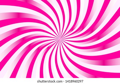 Pink candy swirl colorful vector background. Abstract sunburst design wallpaper for template business social media advertising.