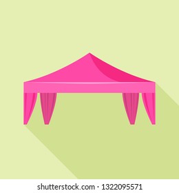 Pink canopy icon. Flat illustration of pink canopy vector icon for web design