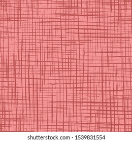 Pink canvas seamless vector woven texture pattern with crossing irregular lines in two colors for fabric, wallpaper, scrapbooking projects or backgrounds. Surface pattern design.