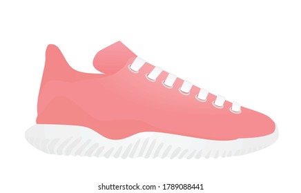rosafarbener Leinensneaker. Vektorgrafik