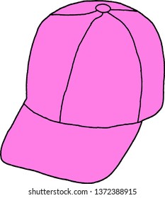 Pink cap on a white background