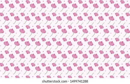 Pink Cape Primrose Flower Pattern Background
