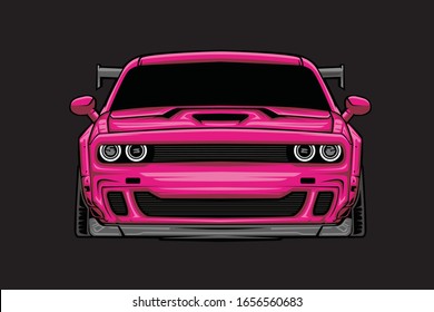 pink car design with details