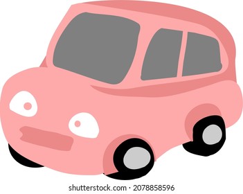 Vector De Transporte Aislado De Coche Rosado